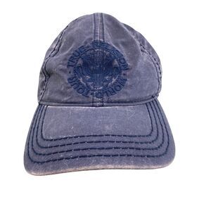 True Religion Hat Cap World Tour Blue Strapback Embroidered Y2K Grunge Baseball